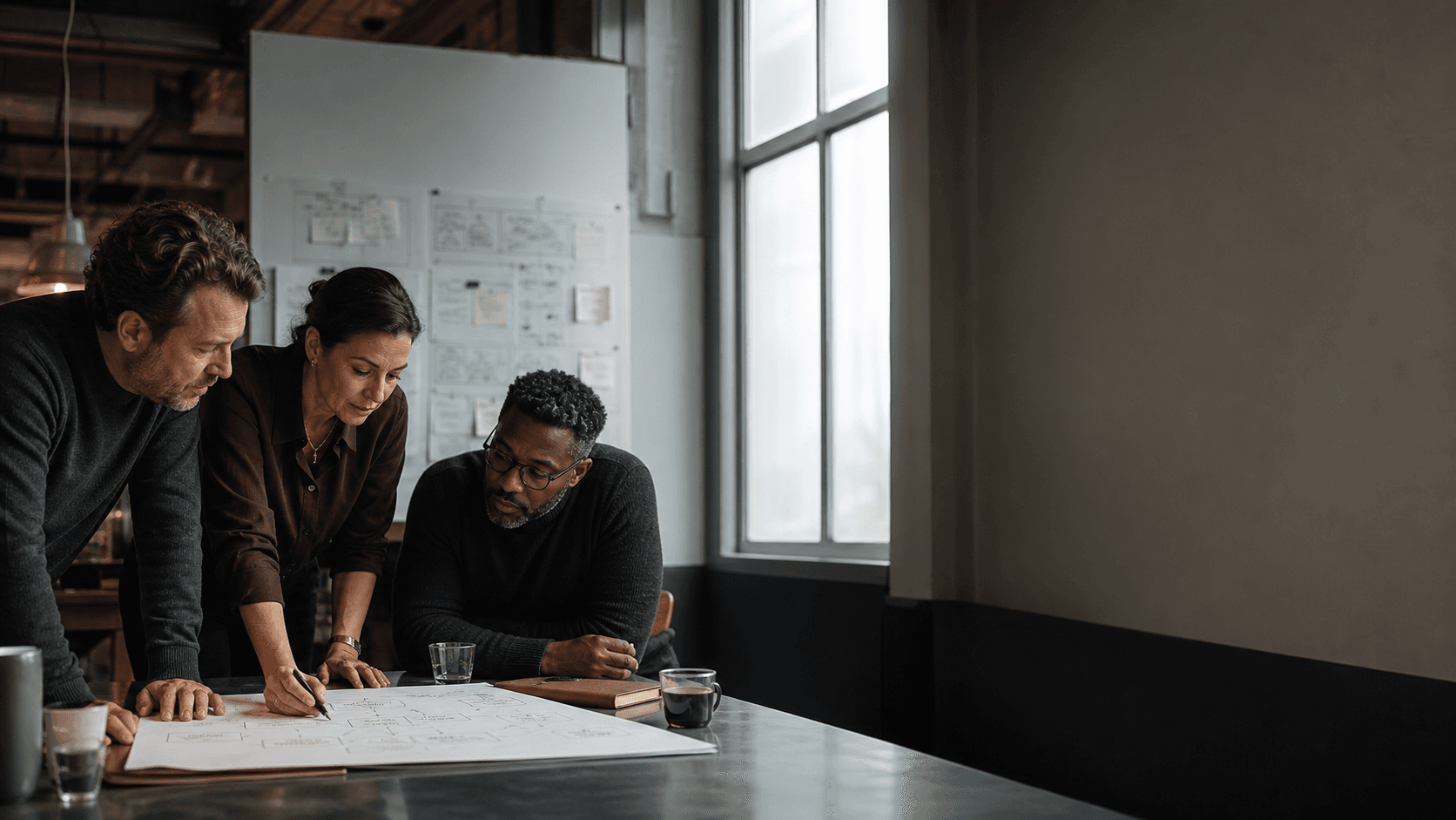 A buyer team defining a business outcome together